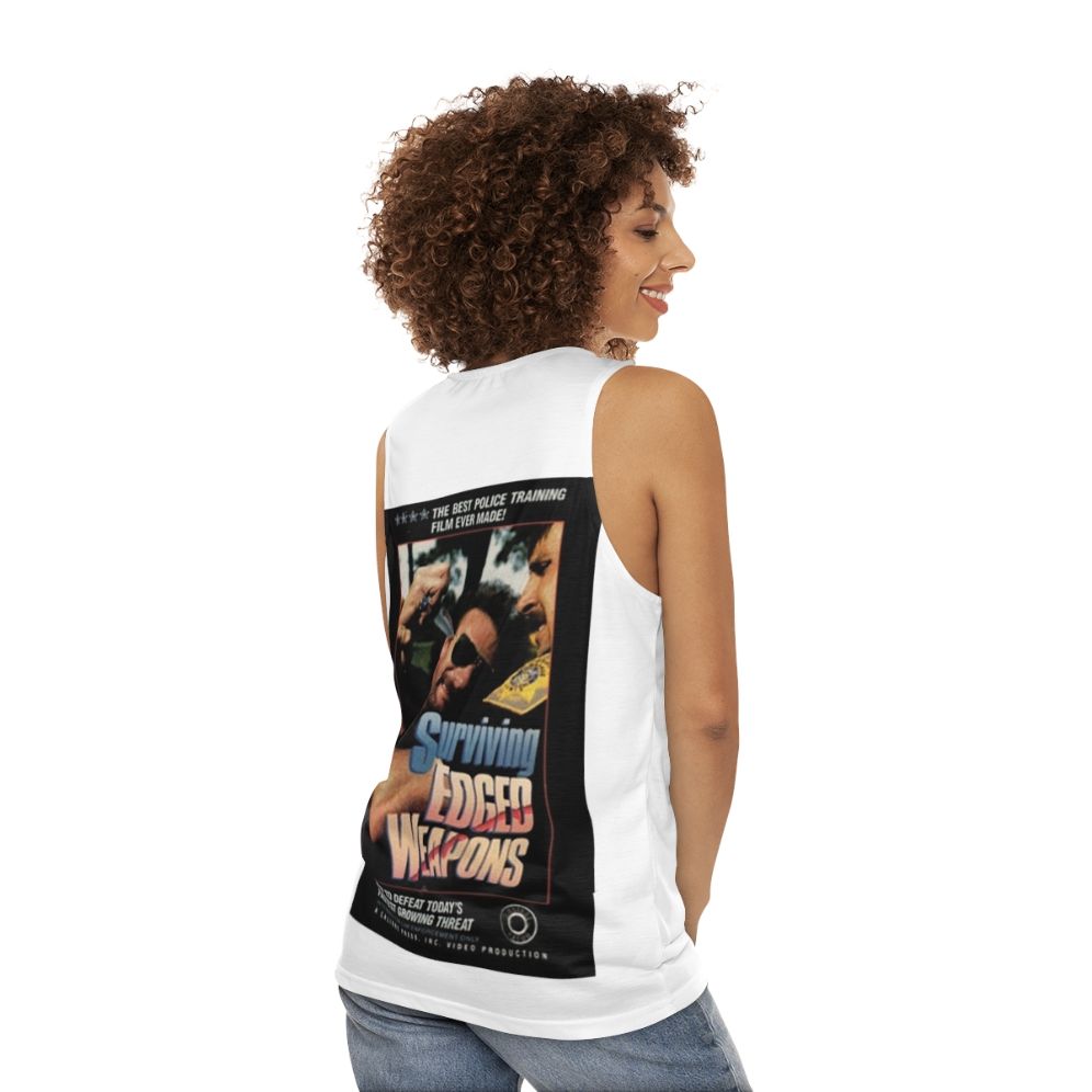 Tactical Parody Survival Edged Weapons Tank Top - women back