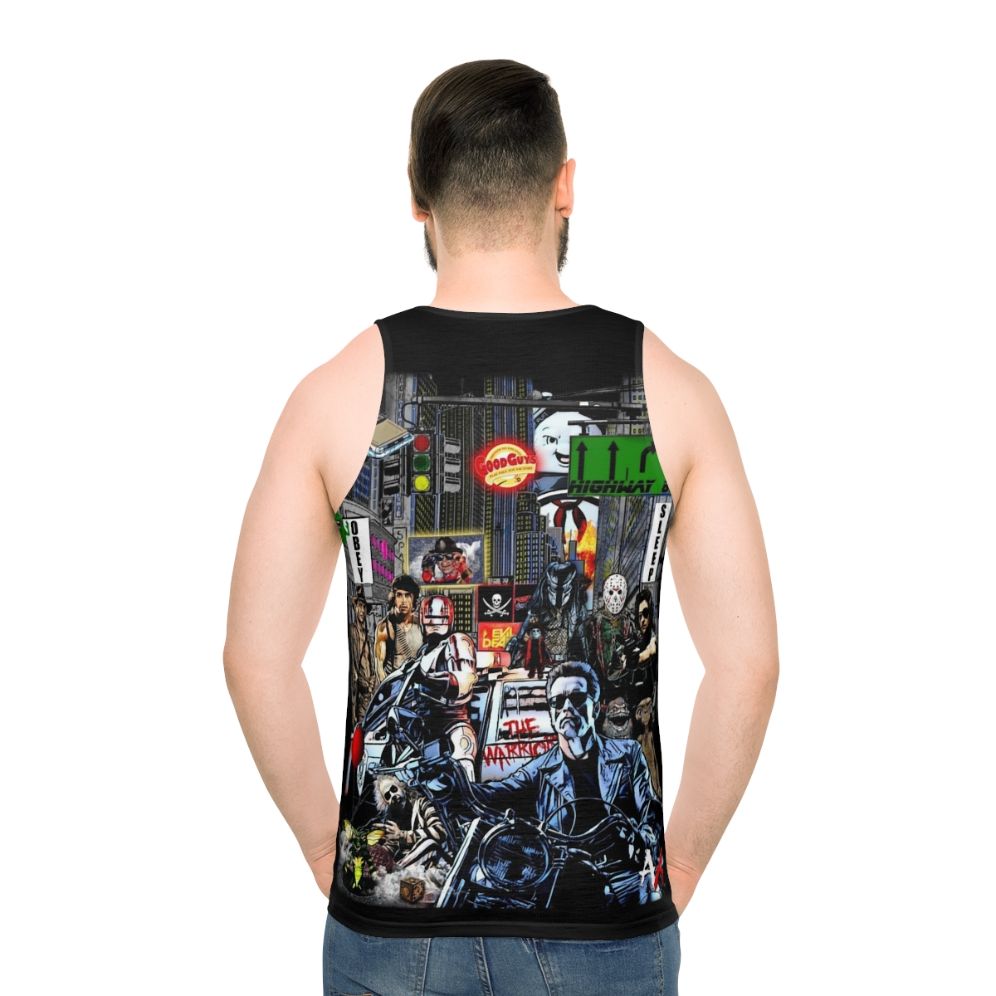 Retro 80s unisex tank top - men back