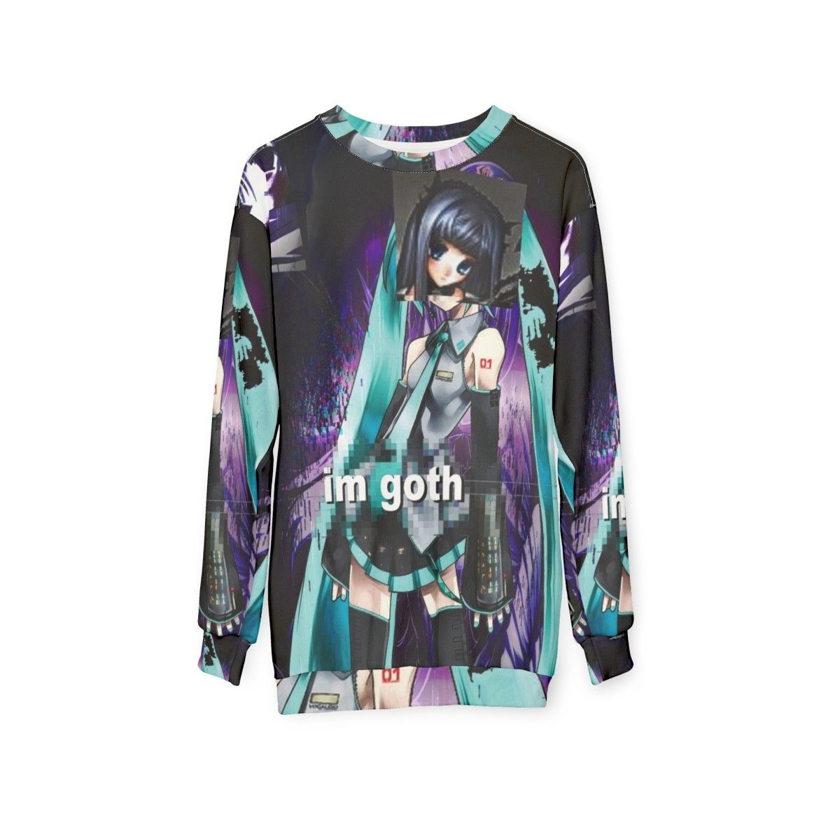 Gothic anime parody sweatshirt - hanging