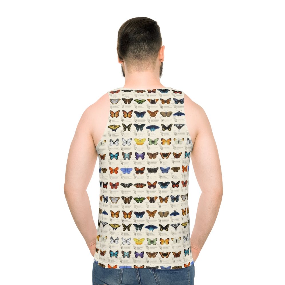 Butterflies Of North America unisex tank top with nature and science graphic design - men back