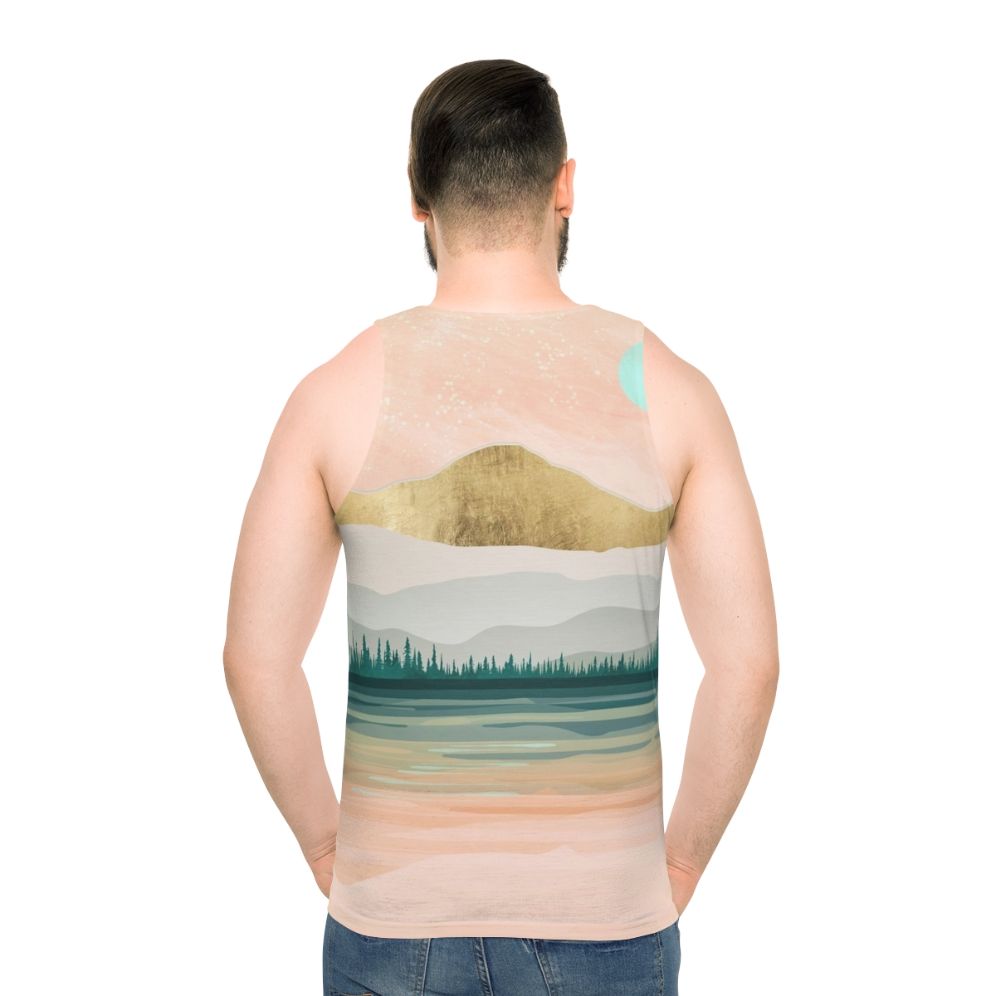 Spring Forest Lake Unisex Tank Top - men back