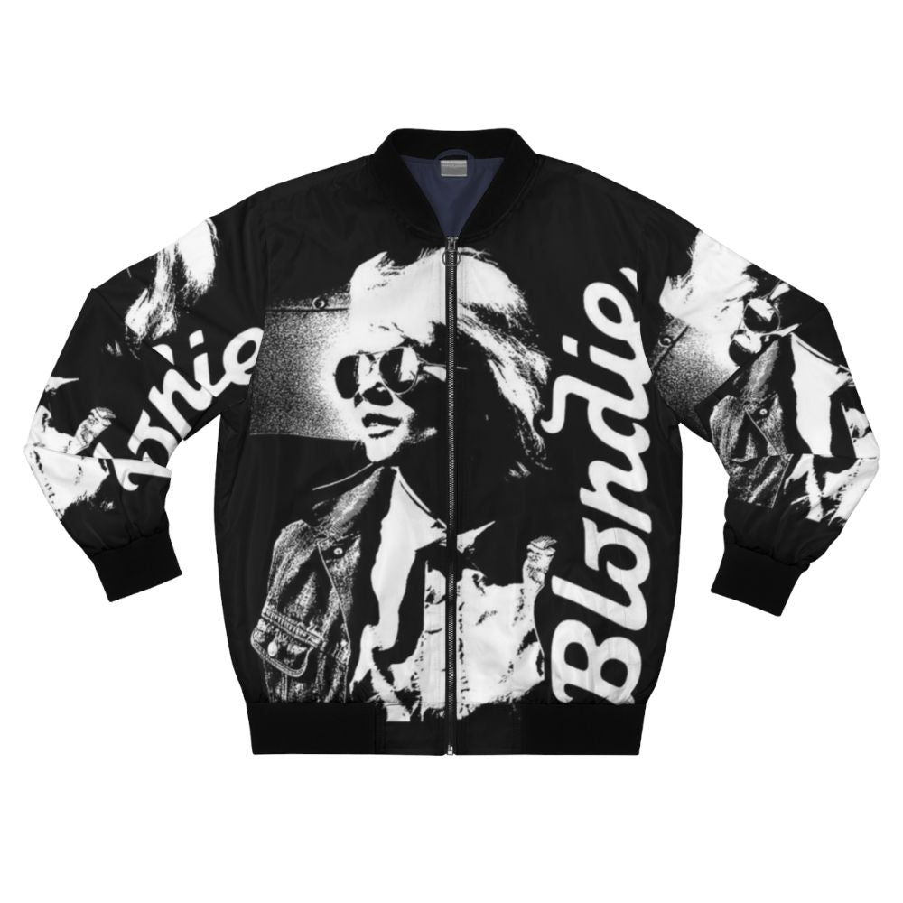 Retro punk rock bomber jacket with Debbie Harry and Blondie inspired design