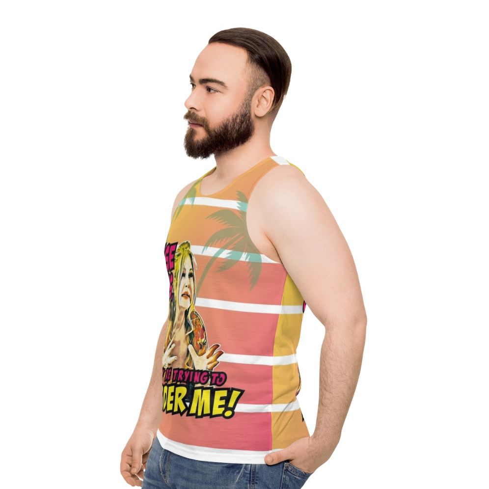 "These Gays They Are Trying to Murder Me" Unisex Tank Top featuring Jennifer Coolidge - men side