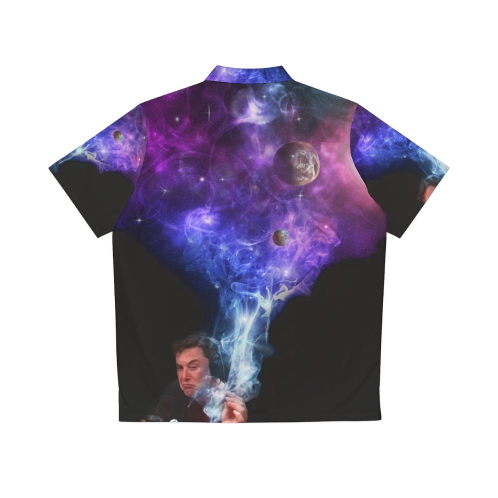 Elon Musk Smoking Weed in Space Hawaiian Shirt - Back