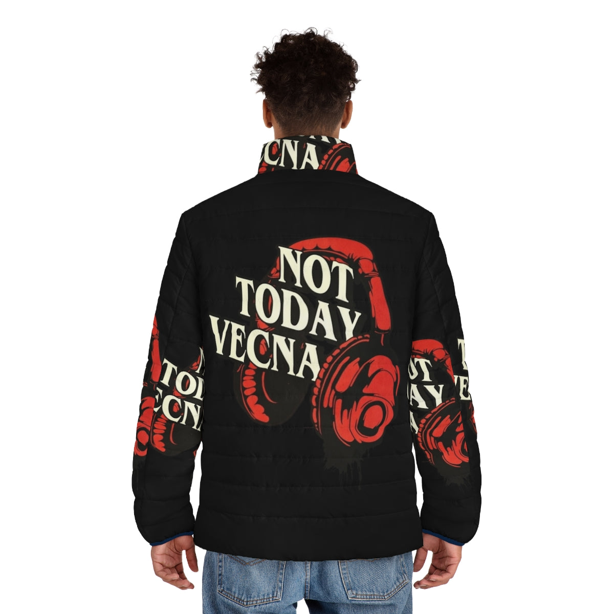 Stranger Things "Not Today Vecna" Retro Puffer Jacket - men back