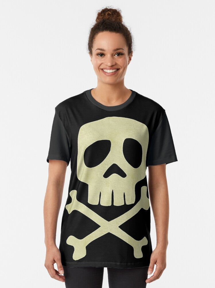 Danzig-inspired skull and crossbones graphic t-shirt - Women