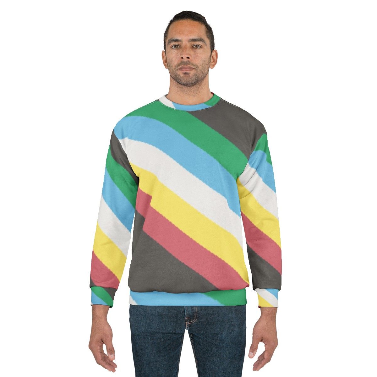 Disability Pride Flag Sweatshirt featuring disability pride flag design - men