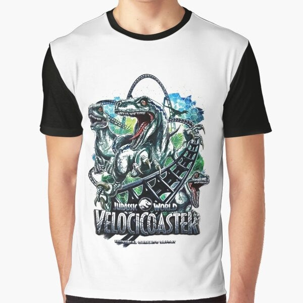 Velocicoaster Universal Orlando Resort Graphic T-Shirt with Roller Coaster Design