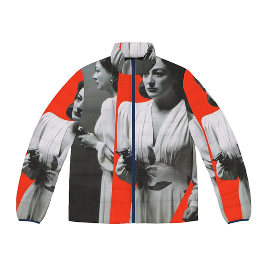 Collage art puffer jacket featuring Joan Crawford in Mildred Pierce