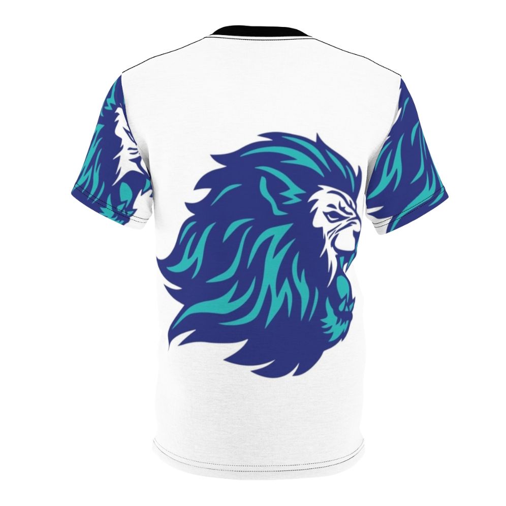 Blue lion graphic on a high-quality t-shirt - Back