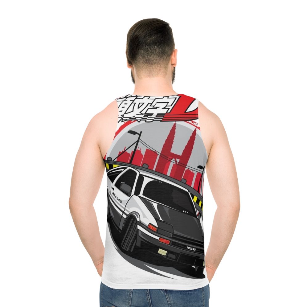 Initial D Unisex Racing Car Graphic Tank Top - men back