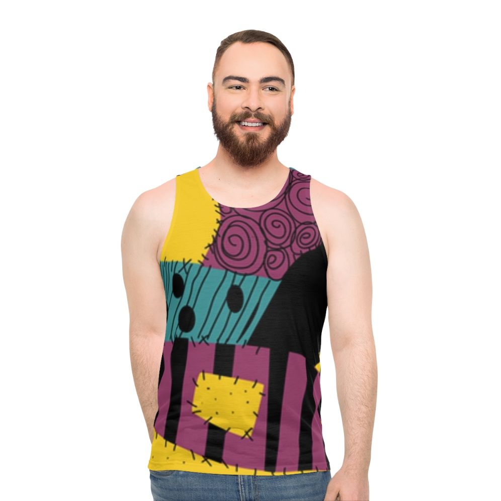 Sally Patchwork Unisex Nightmare Before Christmas Tank Top - men