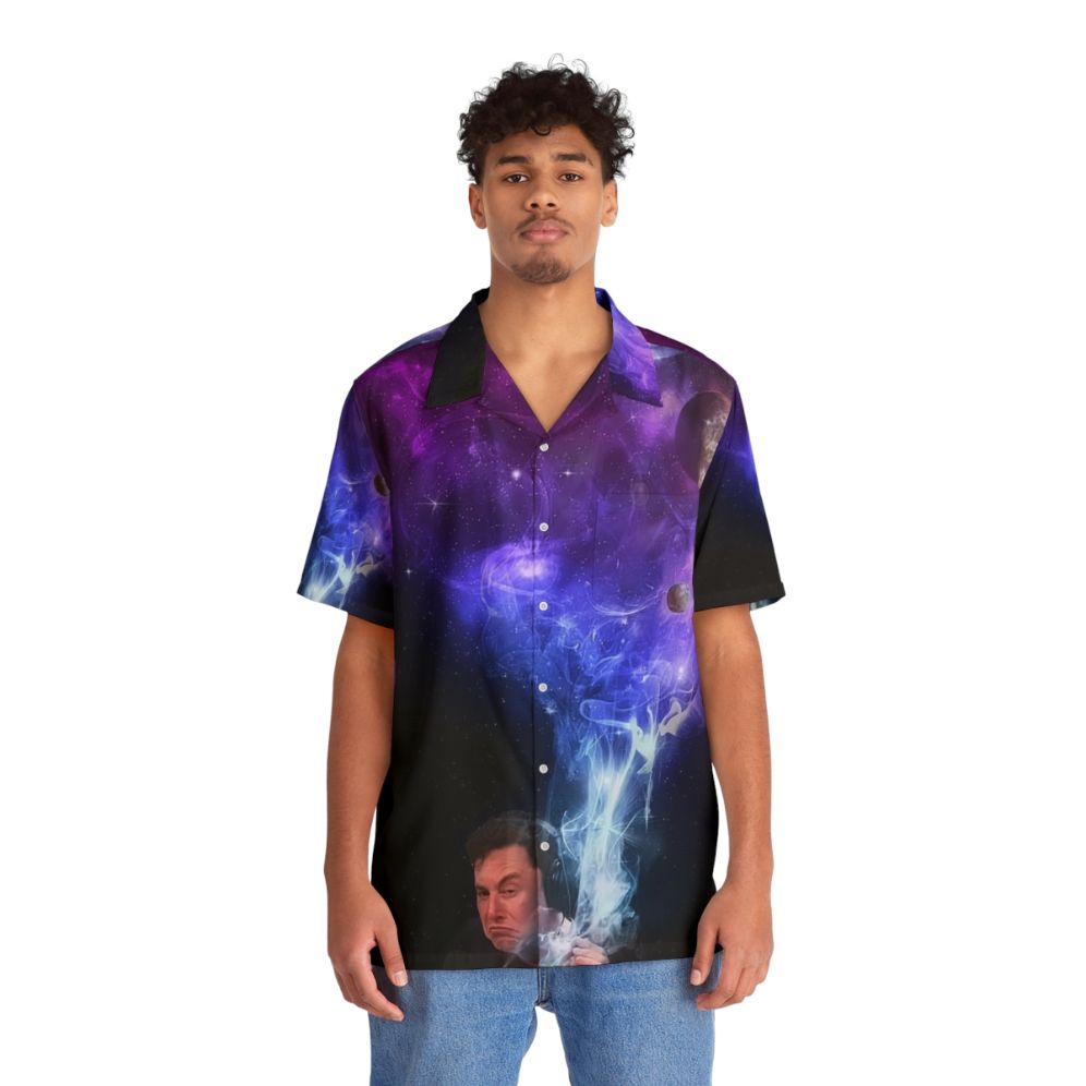 Elon Musk Smoking the Universe Hawaiian Shirt - People Front