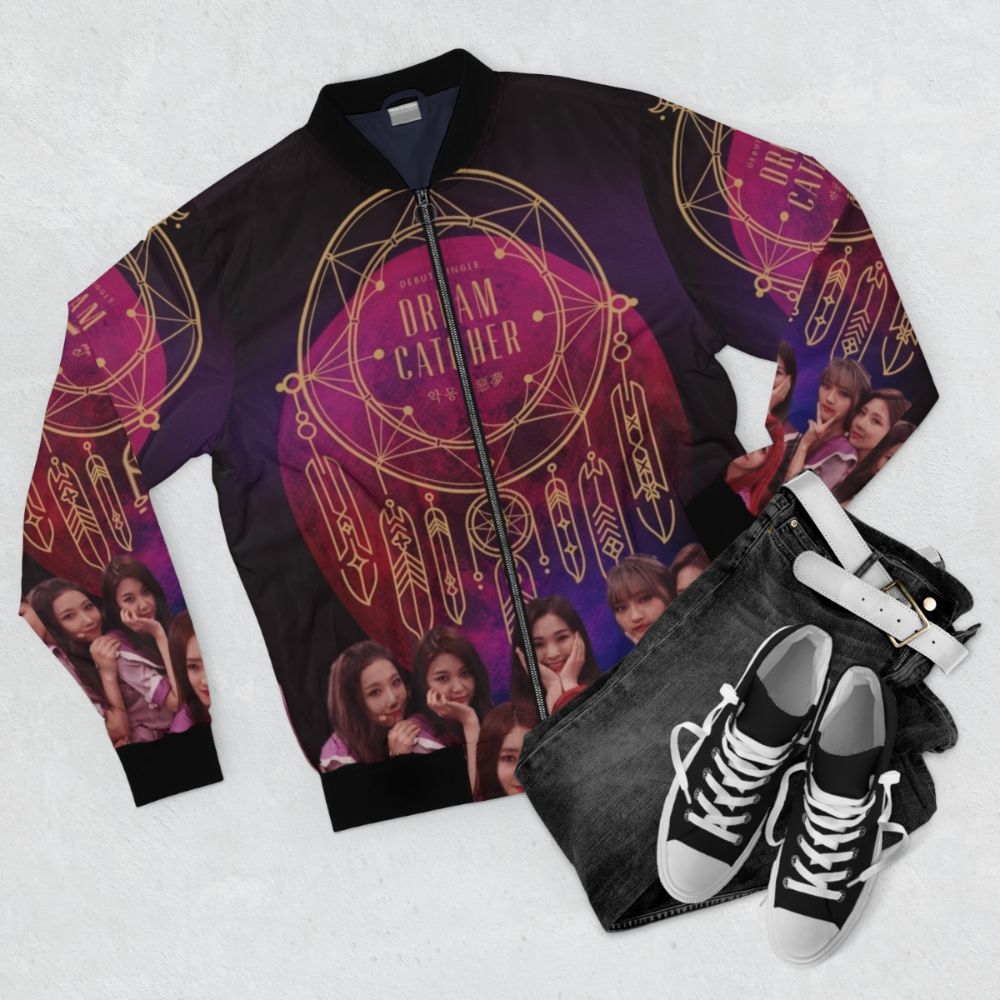 Dreamcatcher Kpop Girl Group Bomber Jacket - Flat lay