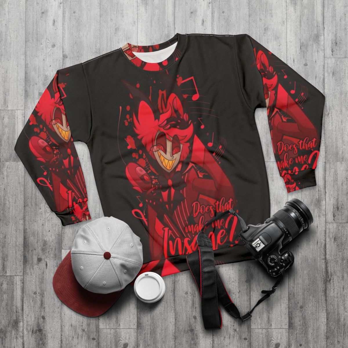 Alastor the Radio Demon Sweatshirt - flat lay