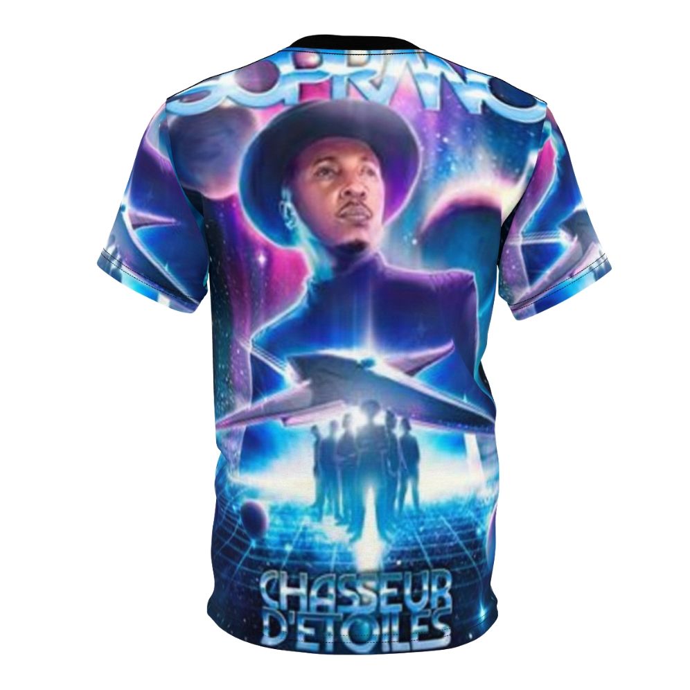 Soprano Rap Music T-Shirt with Celestial Inspired Graphic Design - Back