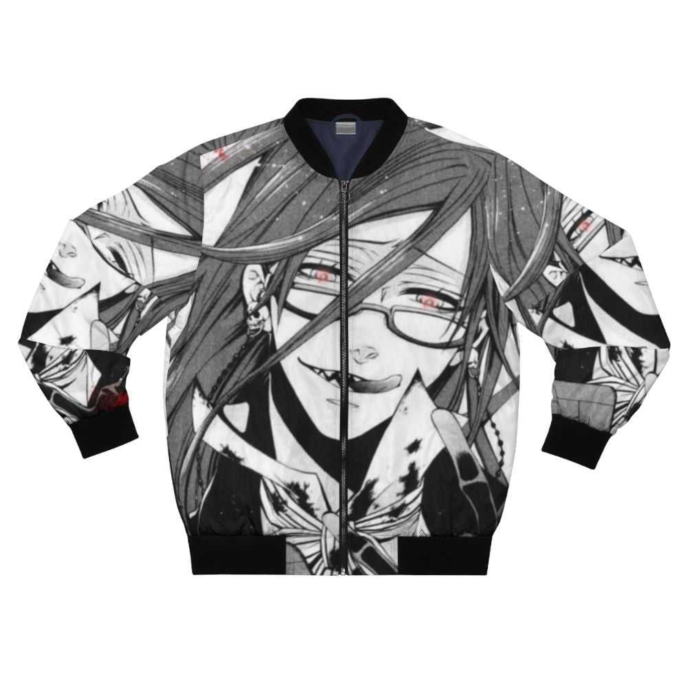 Black Butler Grell Sutcliff Bomber Jacket, featuring the iconic character from the anime and manga series