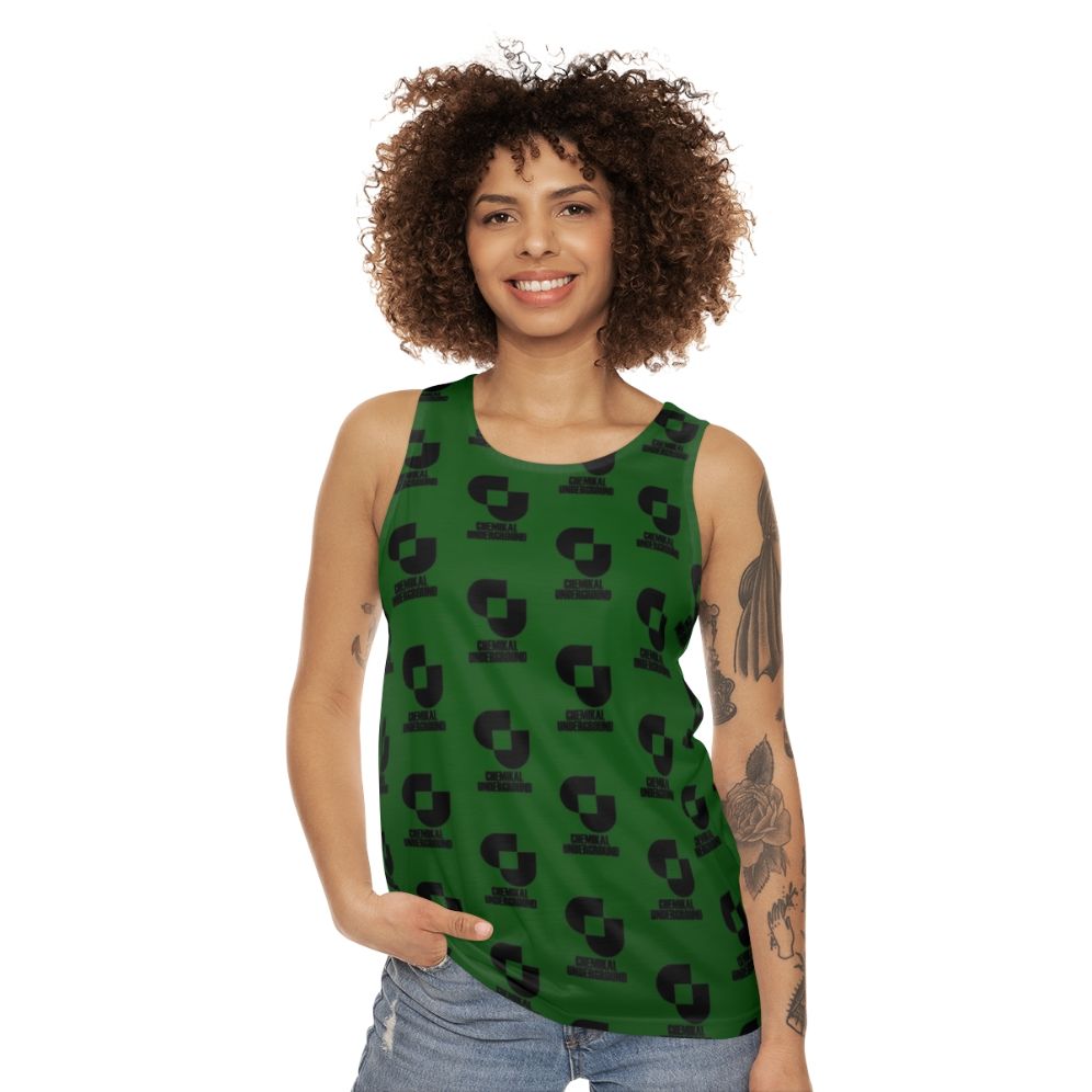 Unisex tank top featuring a record label design from Glasgow, Scotland - women