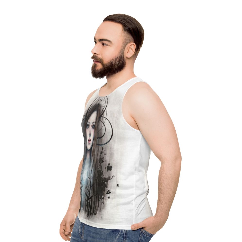 Artemis Acrylic and Ink Painting Unisex Tank Top - men side