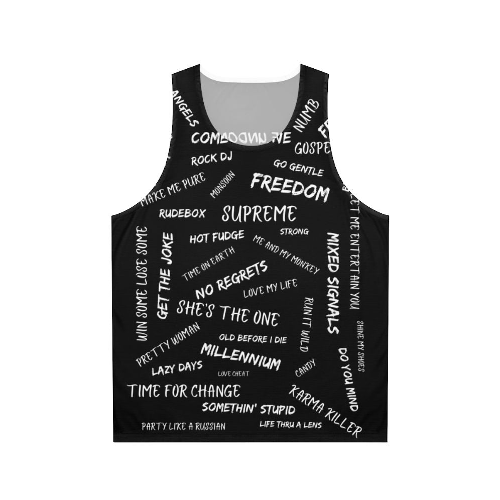 Robbie Williams and Take That Unisex Tank Top with Song Lyrics