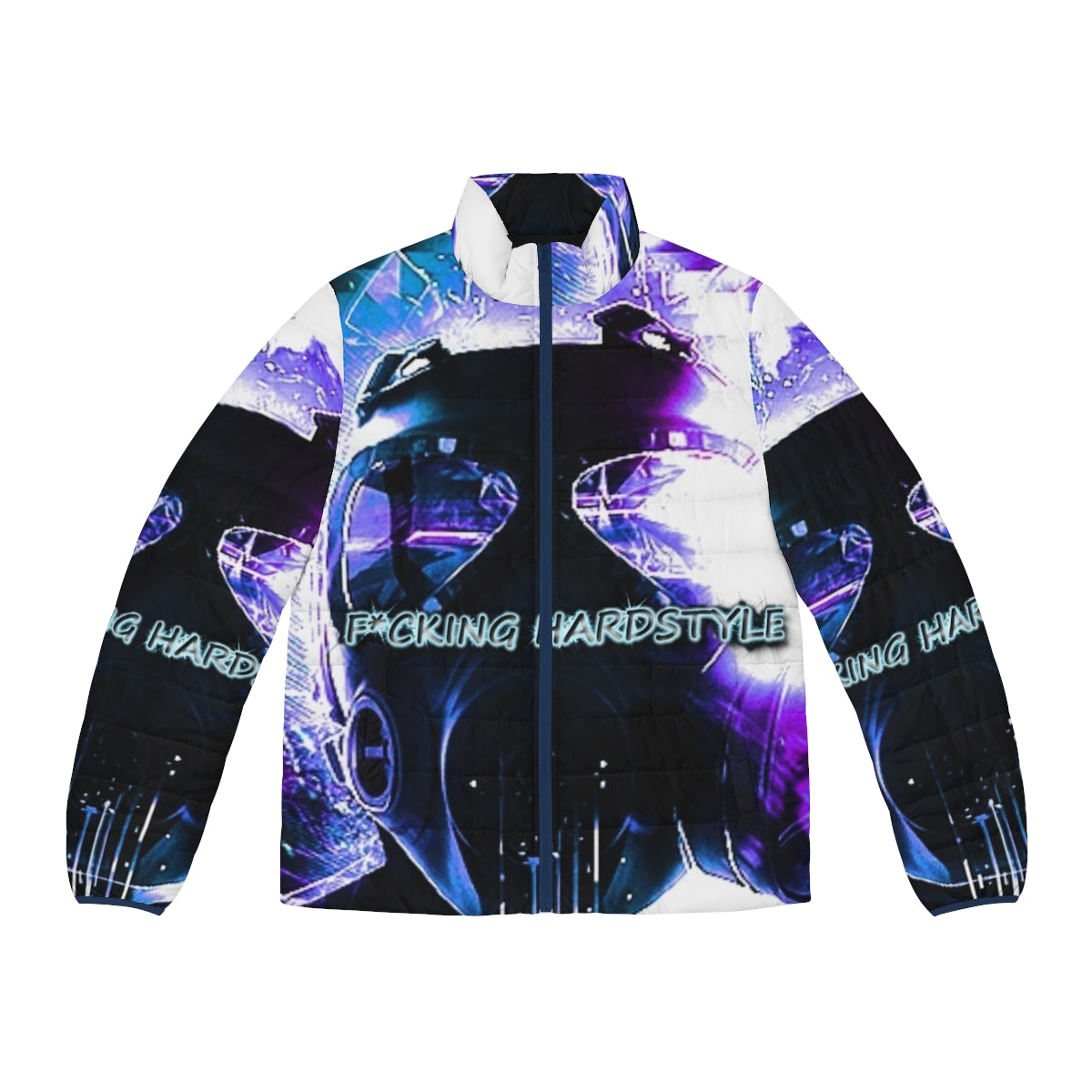 Hardstyle puffer jacket with electronic music and festival inspired design