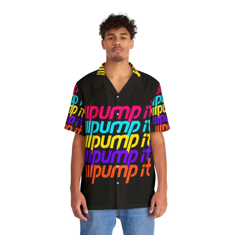 Vibrant retro Hawaiian shirt with neon colors - People Front