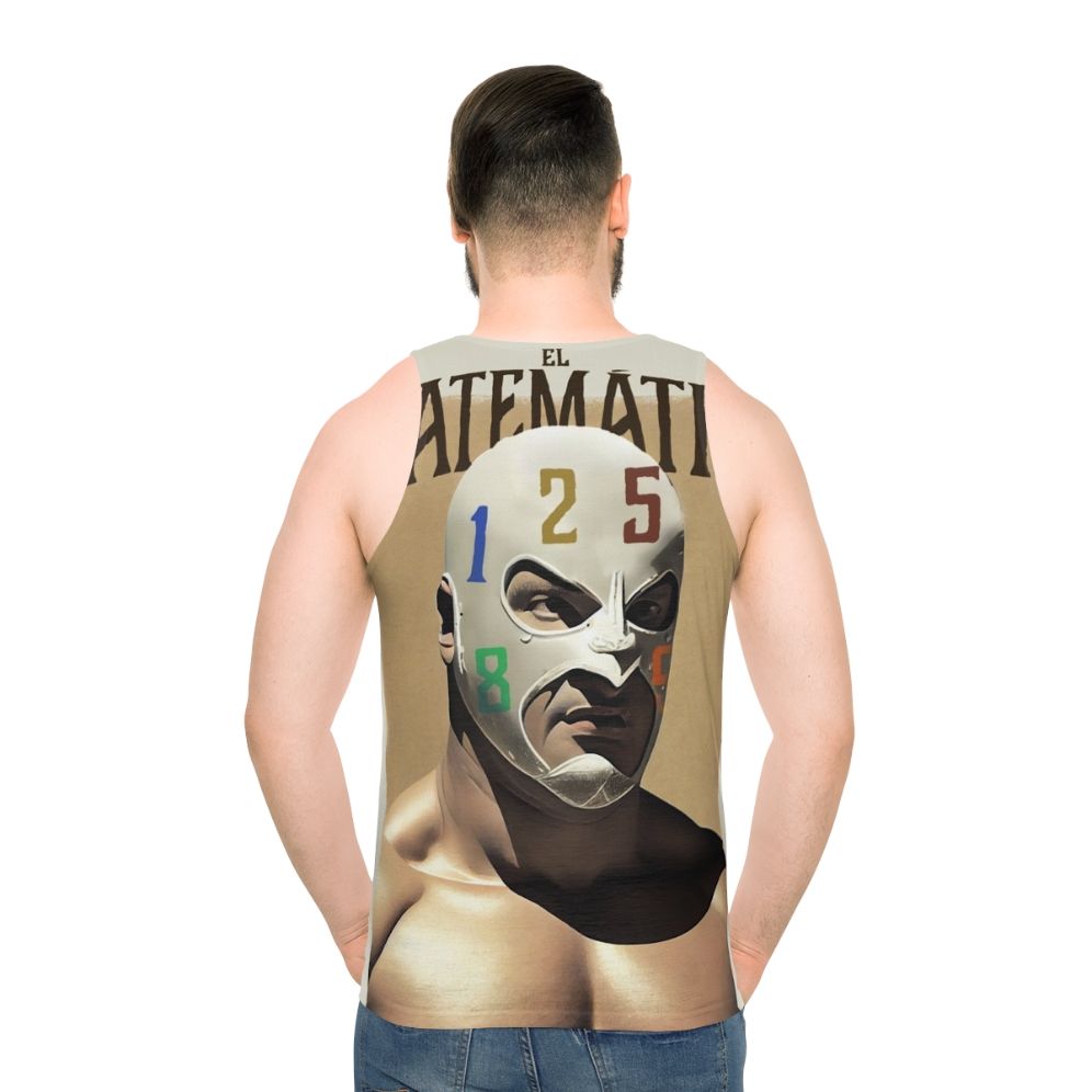 Mathematician wrestling-themed unisex tank top - men back