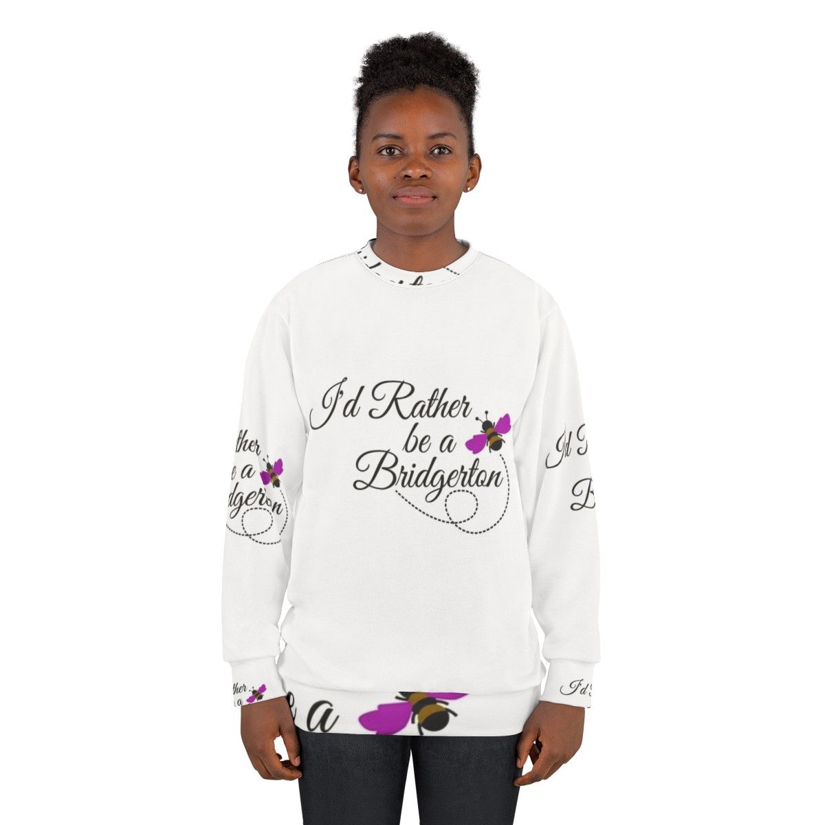 Bridgerton Sweatshirt with "I'd Rather Be A Bridgerton" quote - women