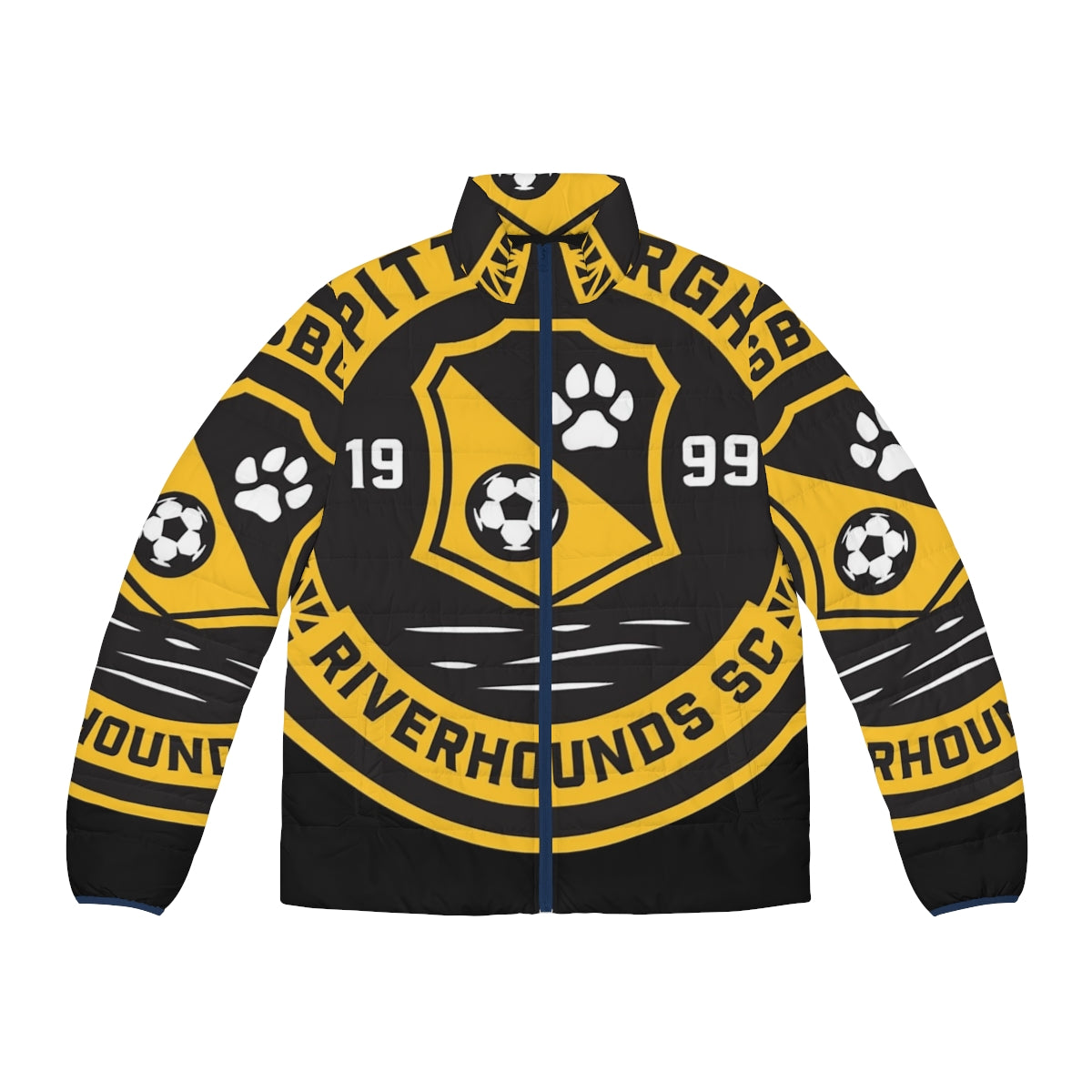 Pittsburgh Riverhounds puffer jacket with team logo