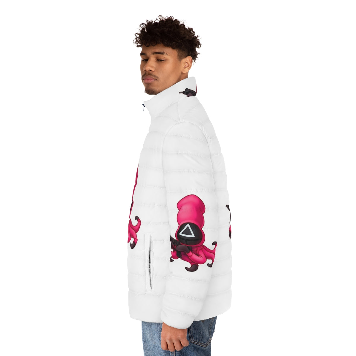 Squid Game Puffer Jacket with official Netflix branding - men side left