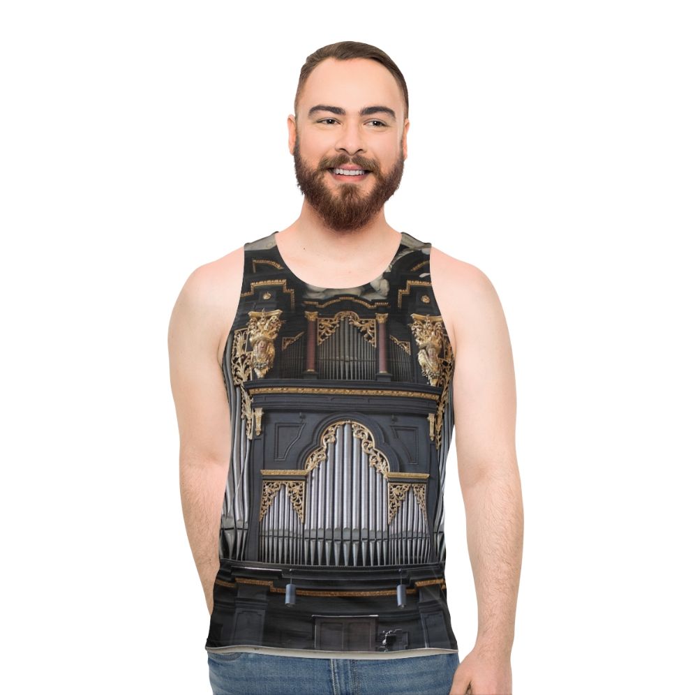 Unisex tank top featuring the main pipe organ of St. Emmeram Church in Regensburg, Germany - men