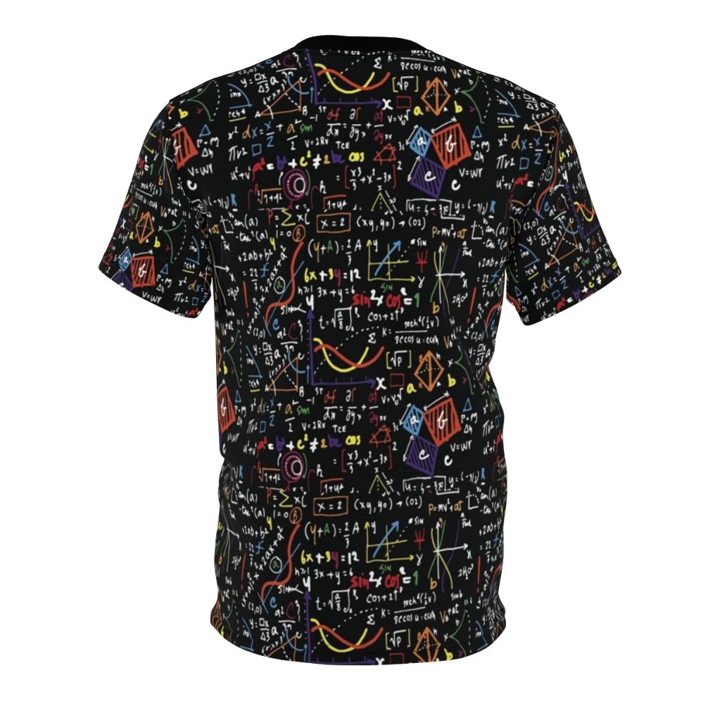 Mathematically Minded All Over Print T-Shirt featuring various math equations and formulas - Back