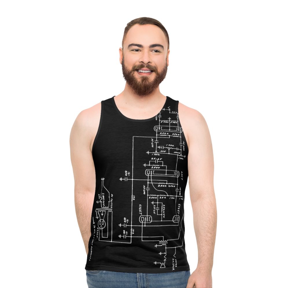 Amplifier schematic unisex tank top - men