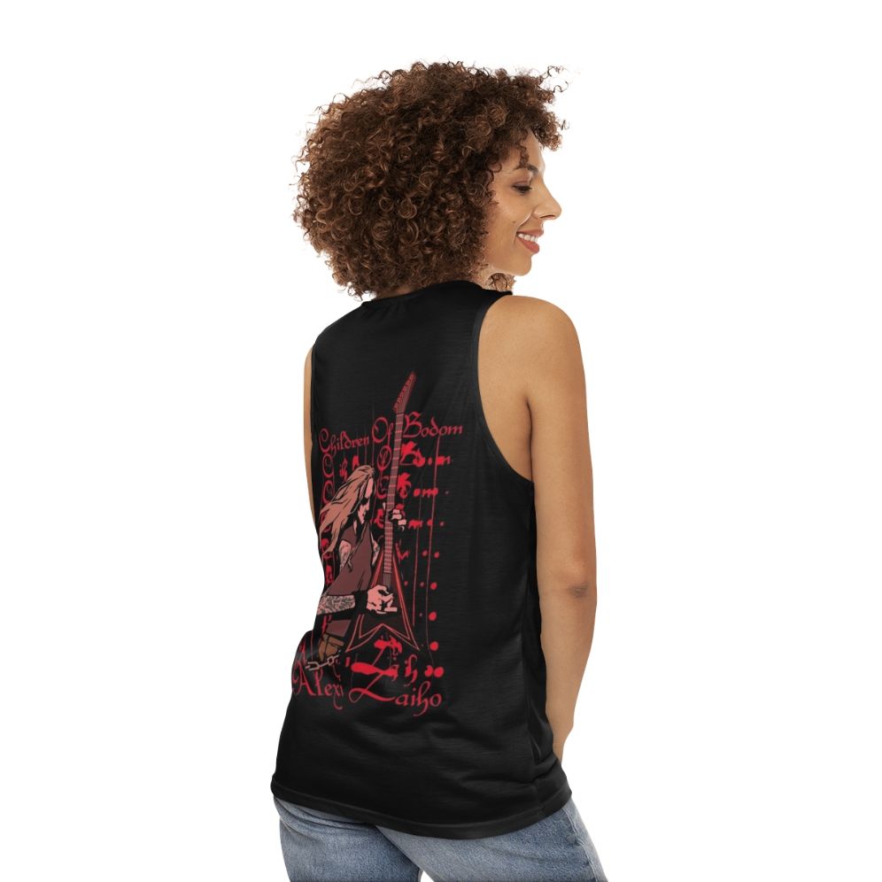 Alexi Laiho Tribute Unisex Metal Tank Top - women back