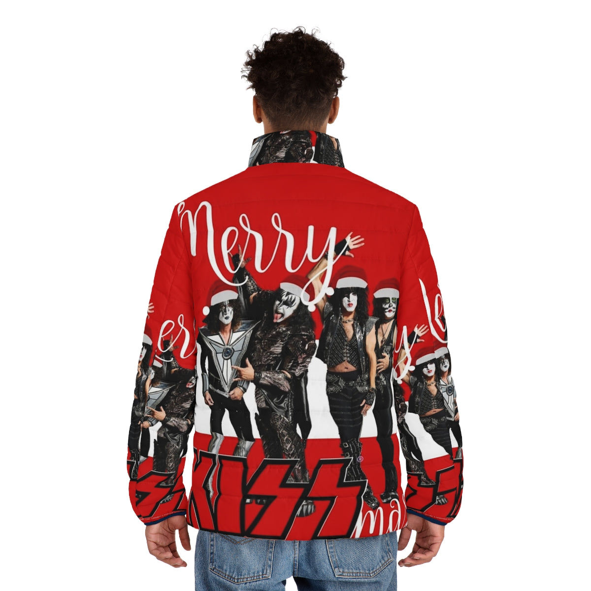 Merry Kissmas 2020 Kiss Puffer Jacket - men back