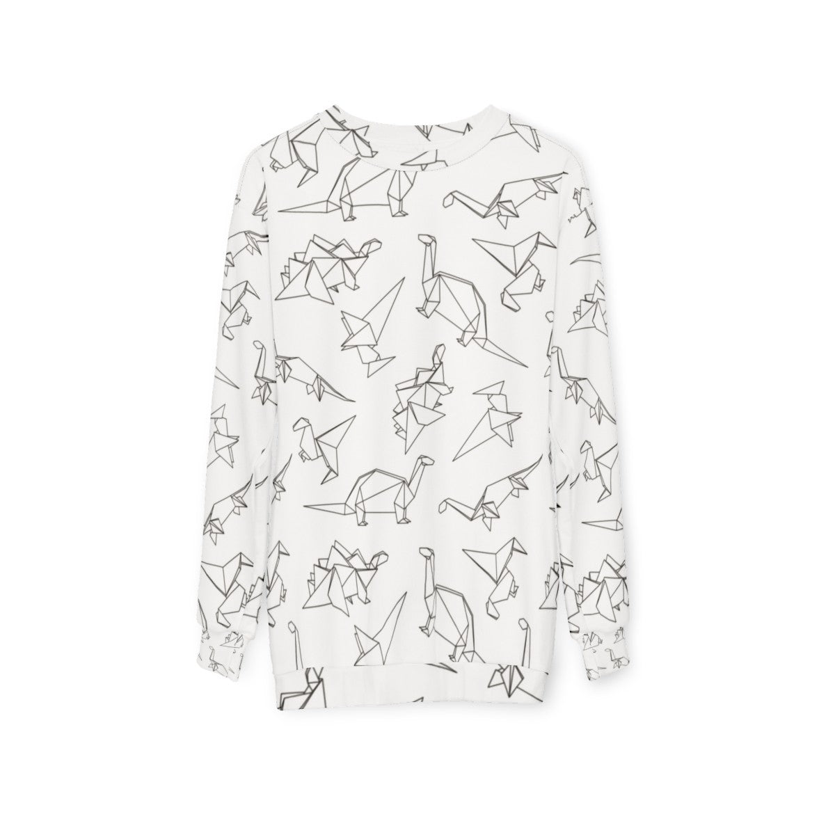 Geometric dinosaur origami sweatshirt - hanging