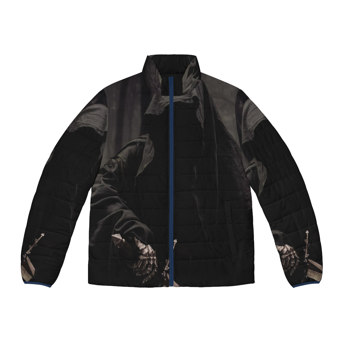 Nazgul Puffer Jacket featuring a dark, ghostly design inspired by the Ringwraiths from the Lord of the Rings universe.