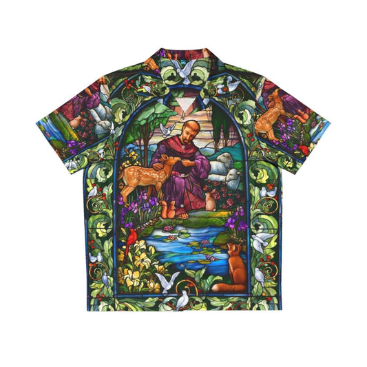 St Francis Stained Glass Hawaiian Shirt