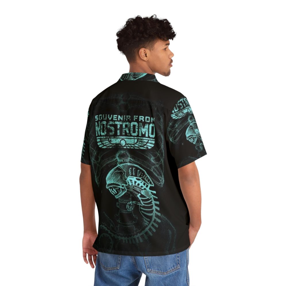 Alien X-Ray Hawaiian Shirt - Flat lay