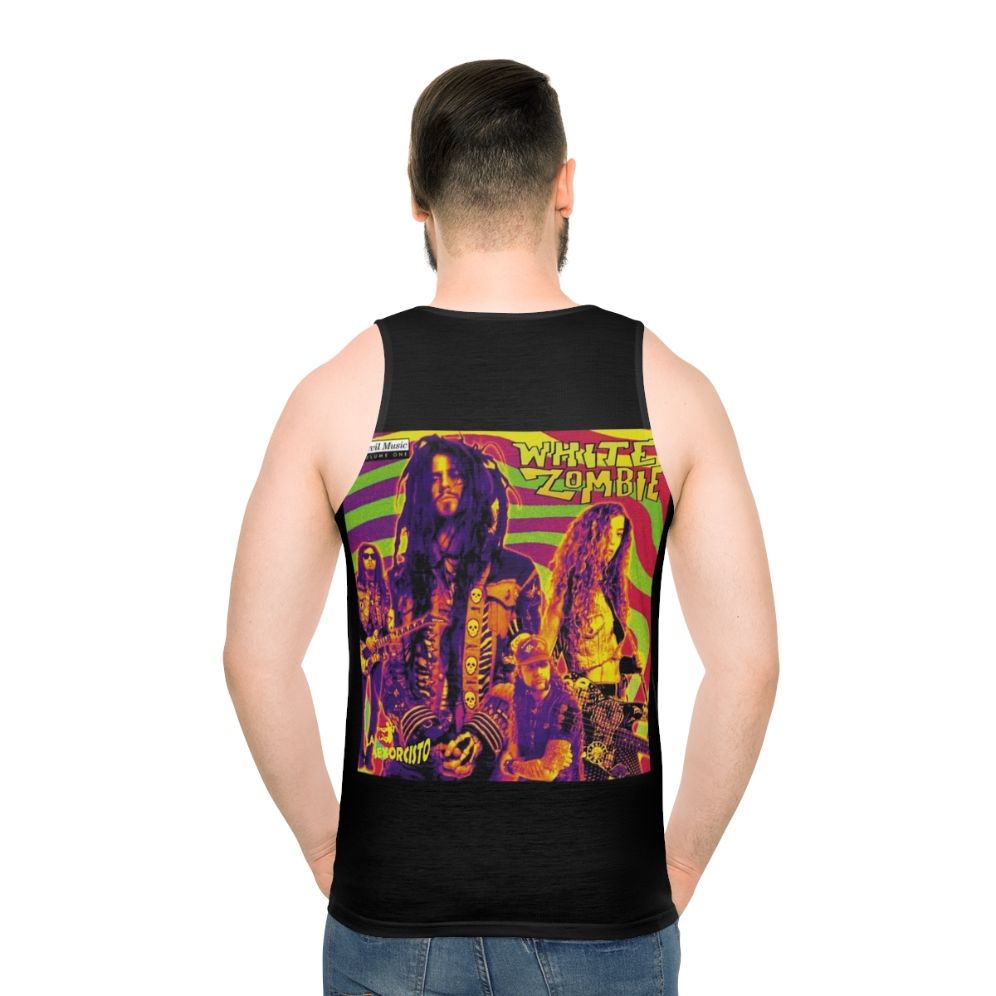 Rob Zombie inspired white unisex tank top - men back