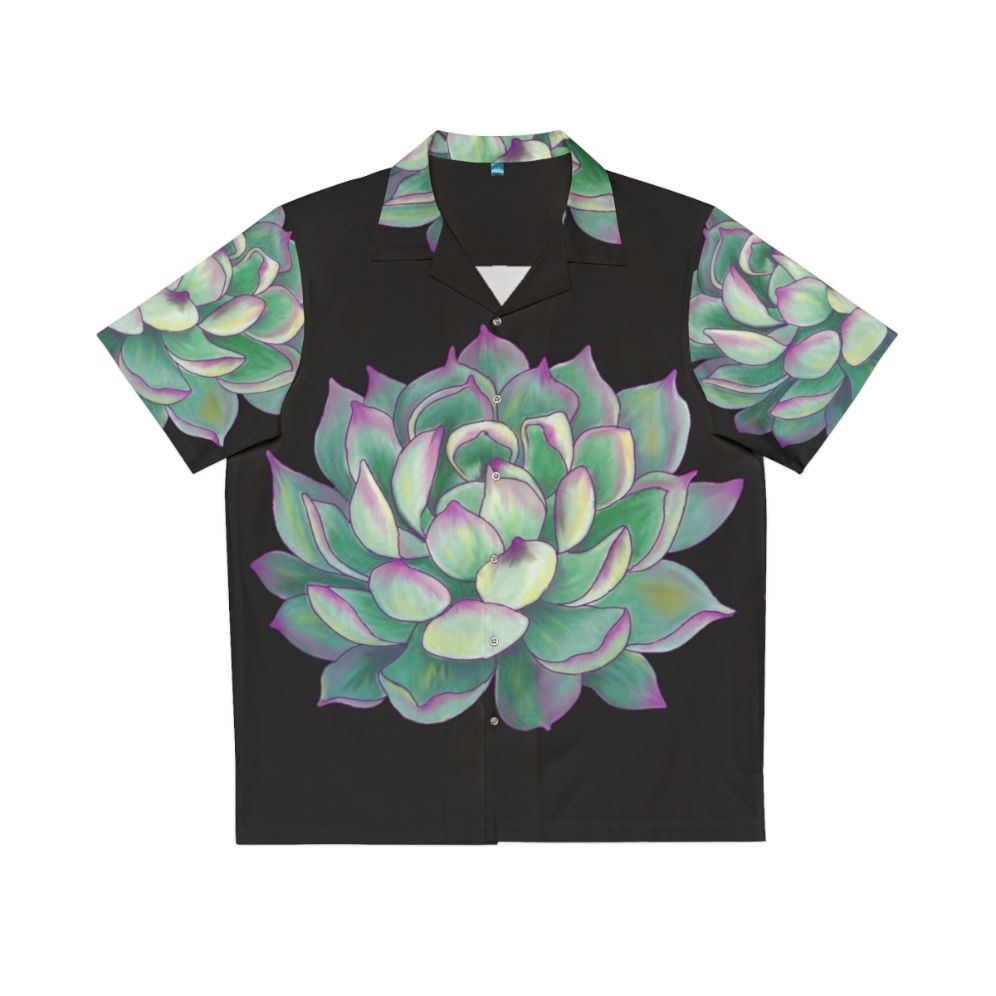 Succulent Plant Hawaiian Shirt with Tropical Botanical Print