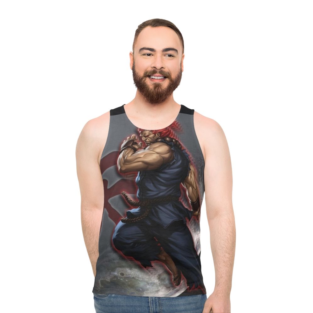 Akuma unisex athletic tank top with graphic design - men