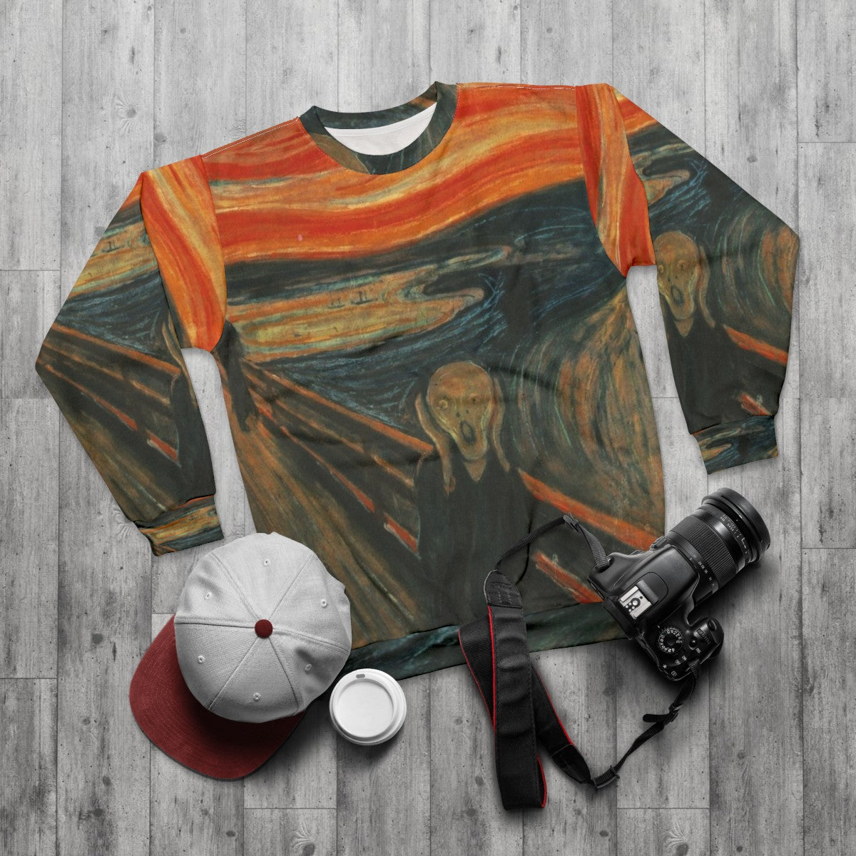 Edvard Munch 'The Scream' graphic design sweatshirt - flat lay