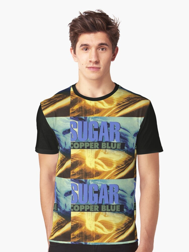 Sugar Copper Blue Graphic T-Shirt with Husker Du Inspired Design - Men