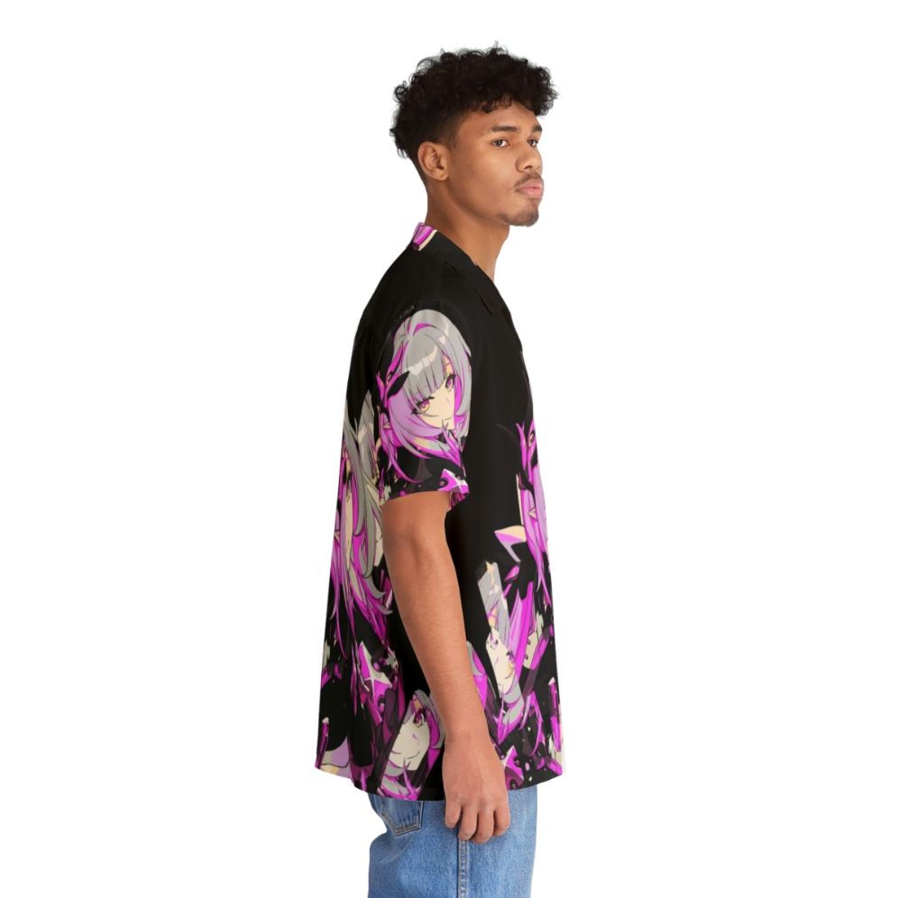 Elysia-inspired Hawaiian shirt with vibrant crystal and hieroglyph design - People Pight