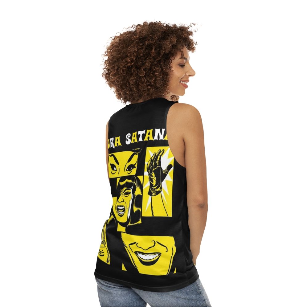 Tura Satana inspired unisex retro graphic tank top - women back