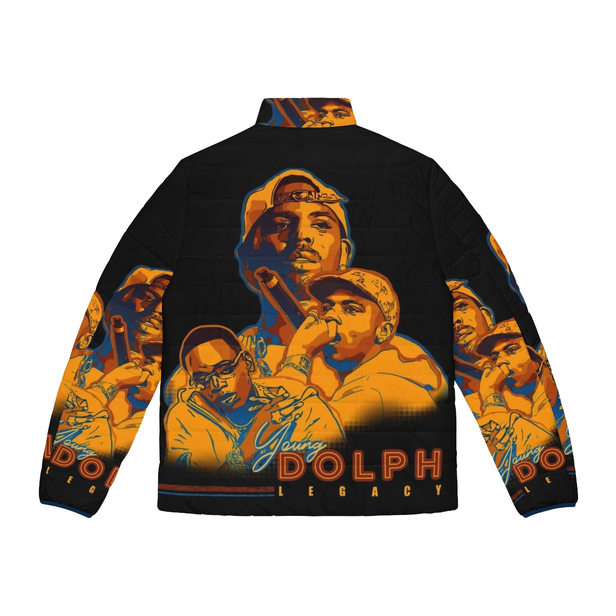 Young Dolph King of Memphis Tribute Puffer Jacket V2 - Back