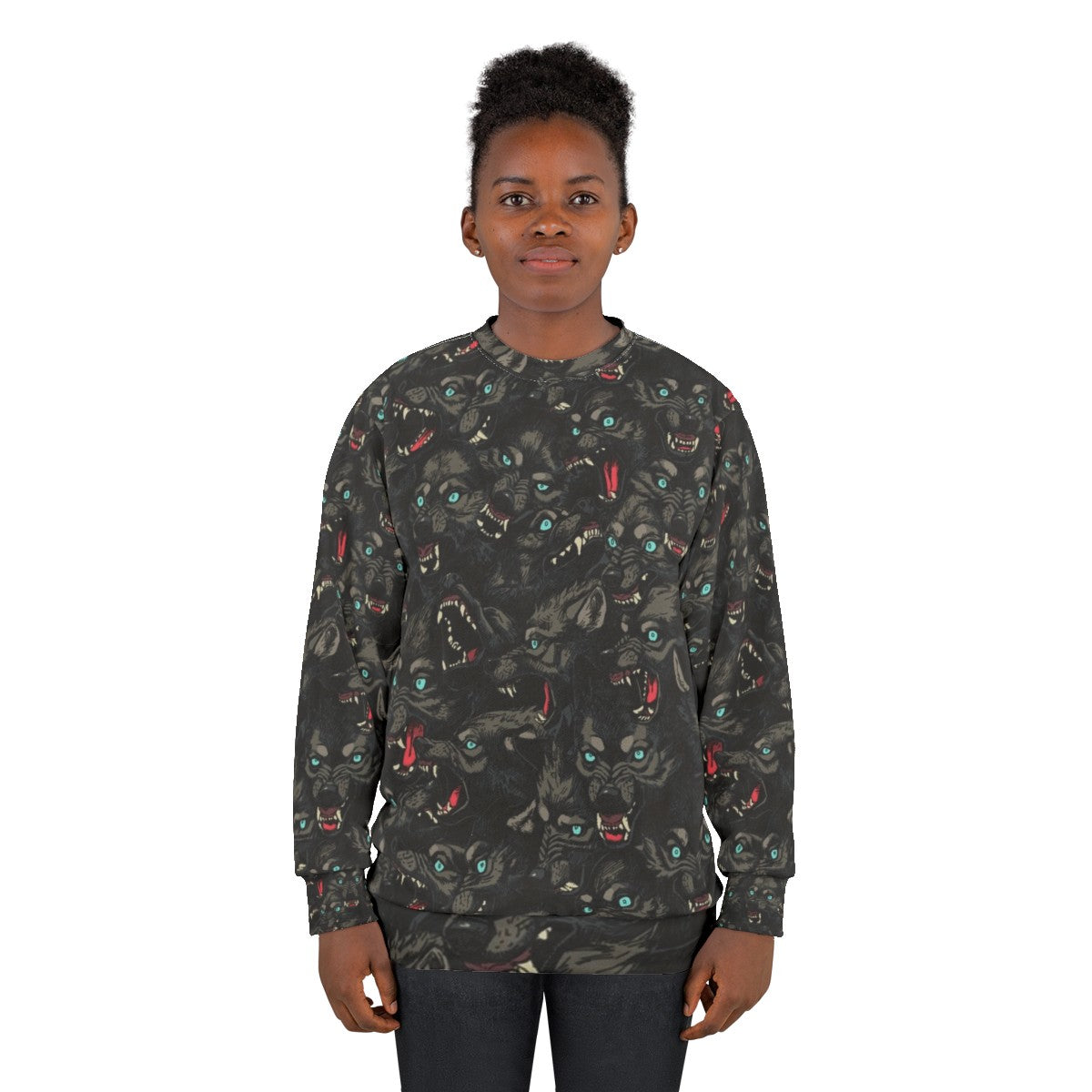 Dark Wolf Pack Pattern Sweatshirt - women