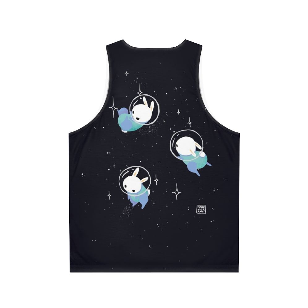 Cosmic Bunny Unisex Tank Top with Galaxy-Inspired Design - Back