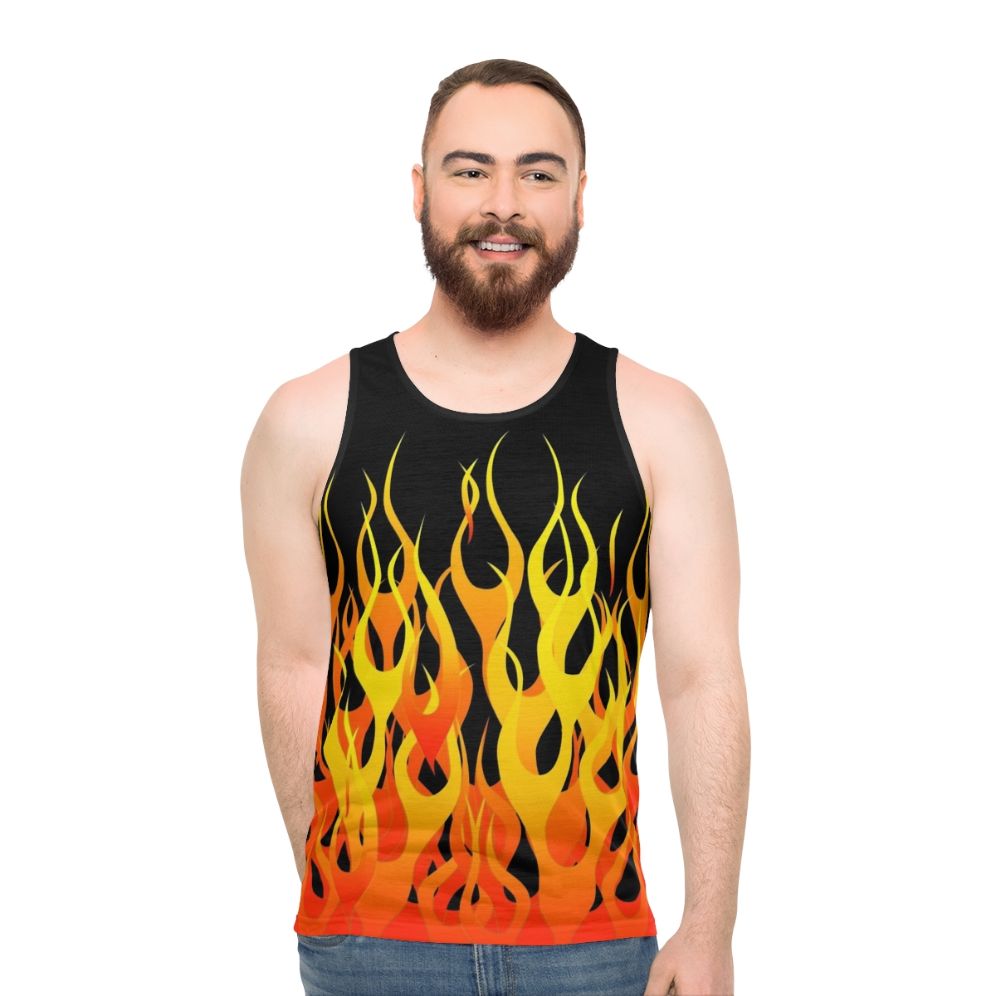 Racing Flames Unisex Tank Top - men